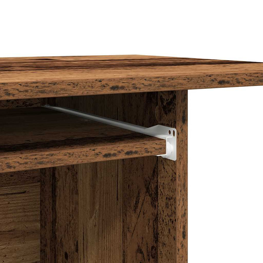 Computerbureau 80x50x75 cm bewerkt hout oud houtkleurig