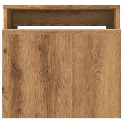 Salontafel 100x48x40 cm bewerkt hout artisanaal eikenkleurig