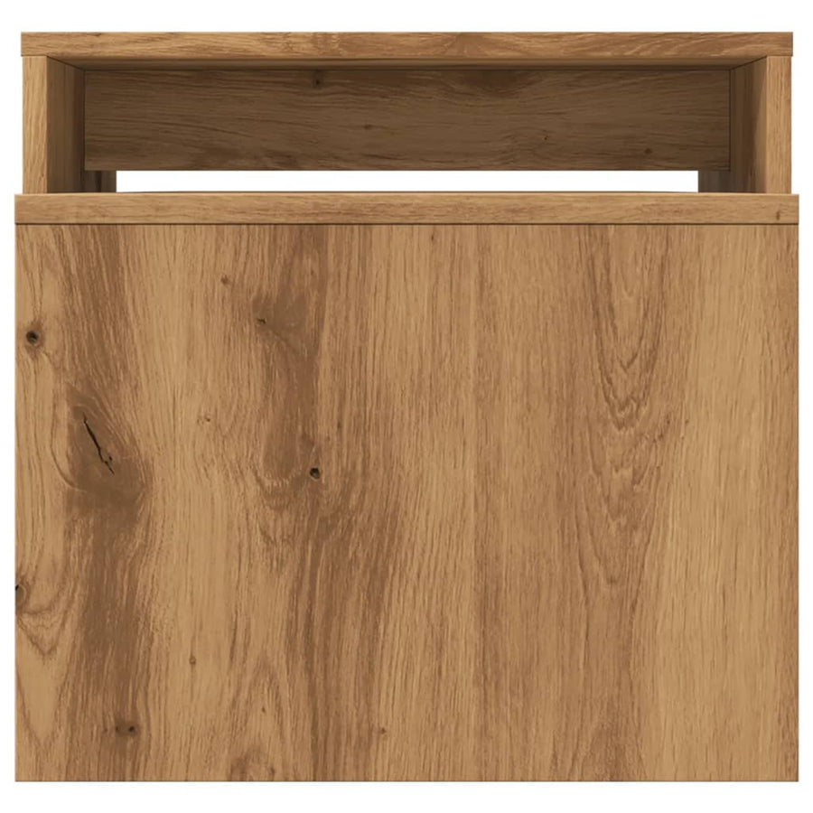 Salontafel 100x48x40 cm bewerkt hout artisanaal eikenkleurig