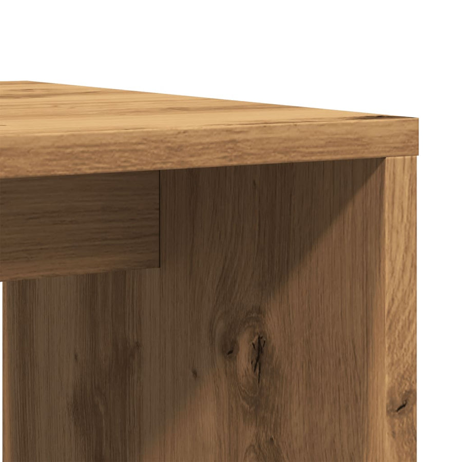 Salontafel 100x48x40 cm bewerkt hout artisanaal eikenkleurig
