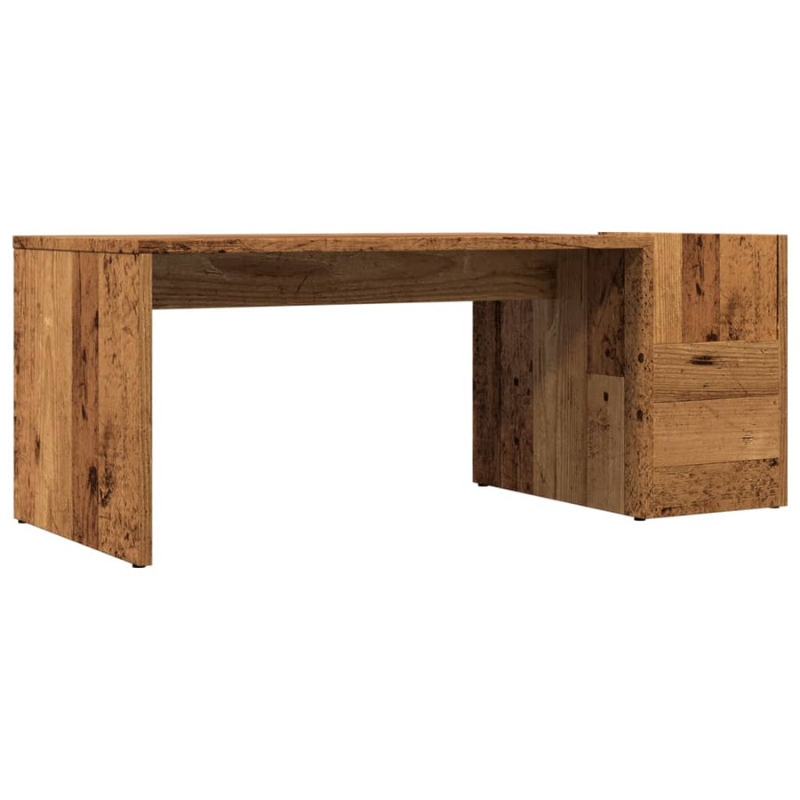 Salontafel 90x45x35 cm bewerkt hout oud houtkleurig