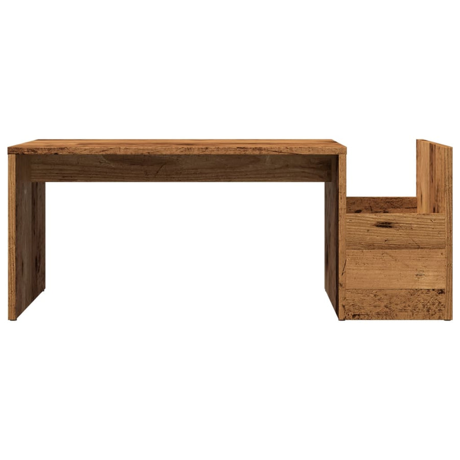 Salontafel 90x45x35 cm bewerkt hout oud houtkleurig