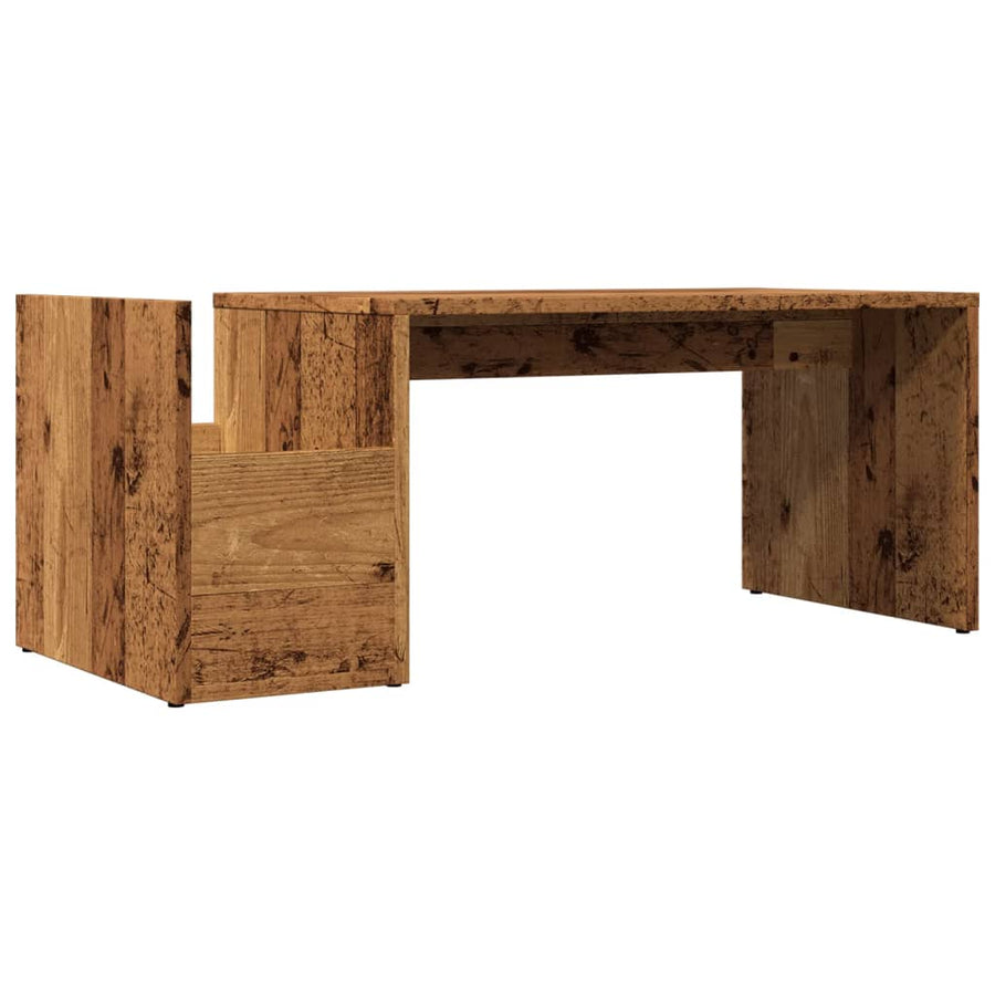 Salontafel 90x45x35 cm bewerkt hout oud houtkleurig
