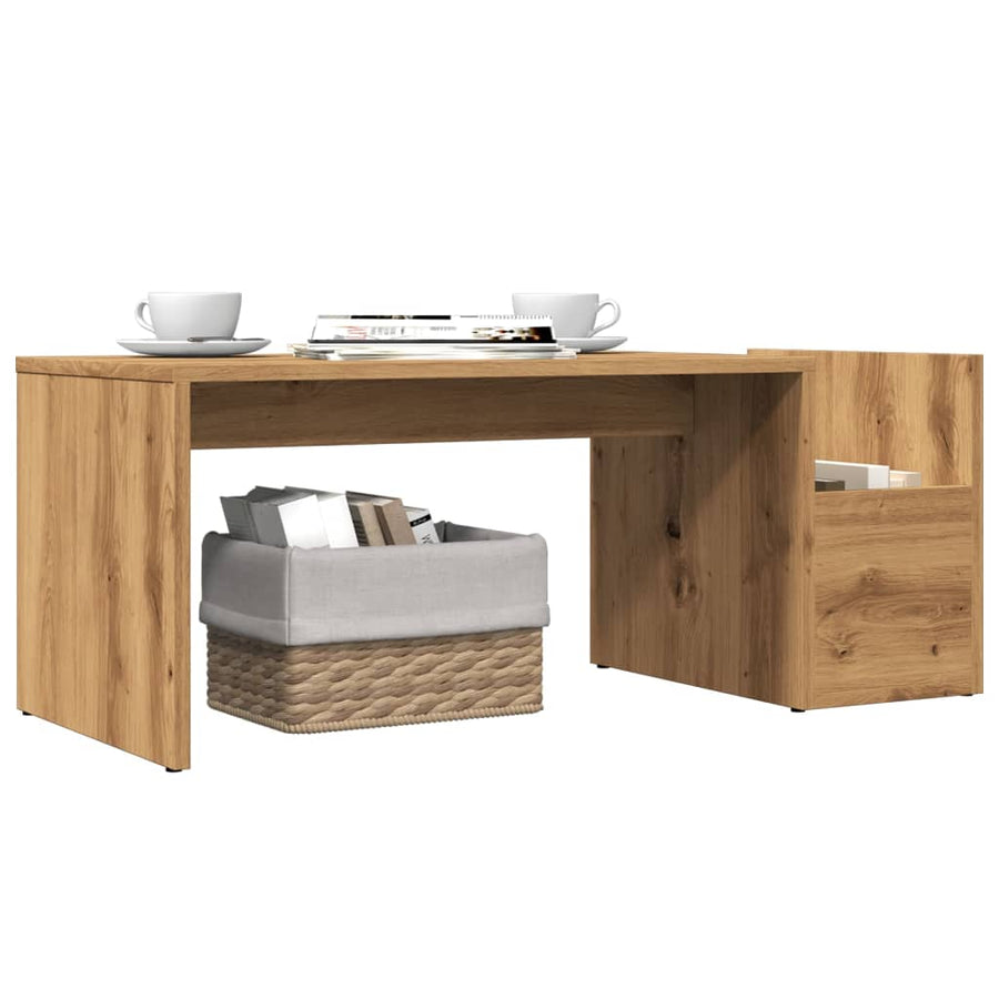 Salontafel 90x45x35 cm bewerkt hout artisan eikenkleurig