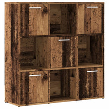 Boekenkast 90x28x90 cm bewerkt hout oud houtkleurig