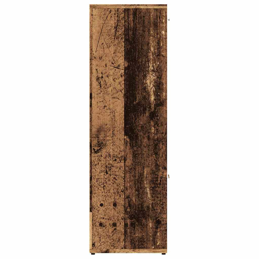 Boekenkast 90x28x90 cm bewerkt hout oud houtkleurig