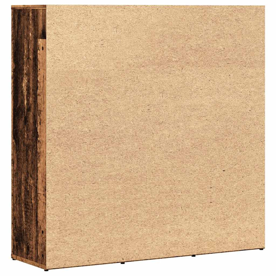 Boekenkast 90x28x90 cm bewerkt hout oud houtkleurig