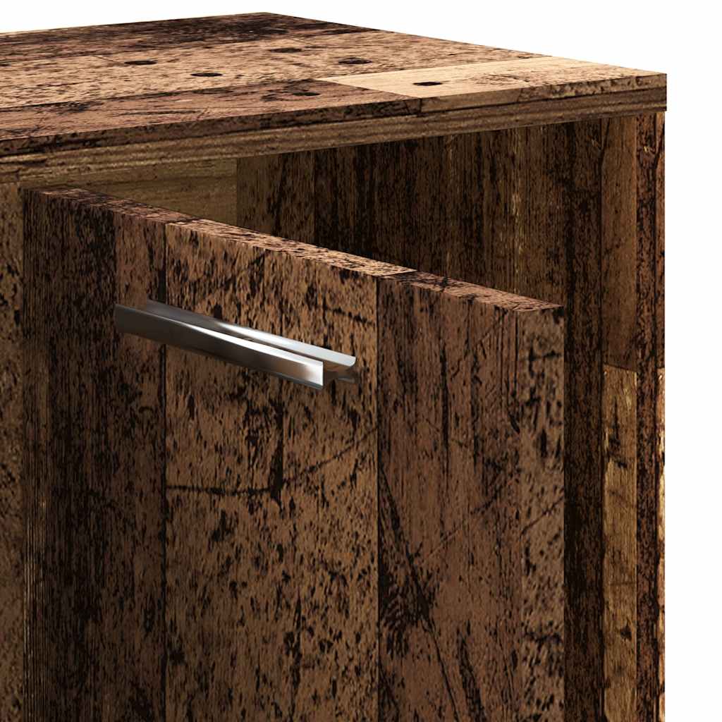 Boekenkast 90x28x90 cm bewerkt hout oud houtkleurig