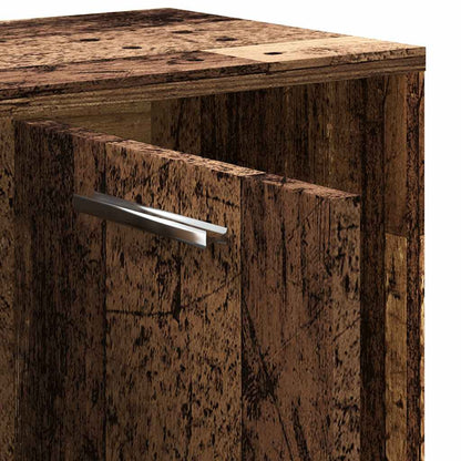 Boekenkast 90x28x90 cm bewerkt hout oud houtkleurig