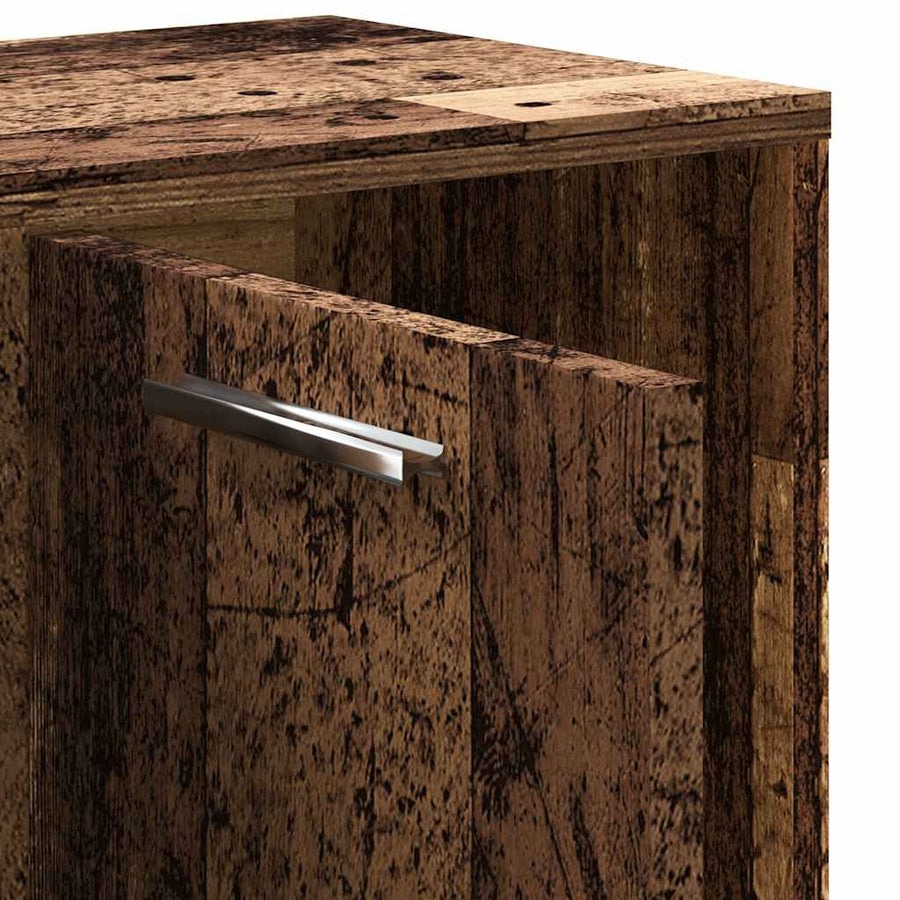 Boekenkast 90x28x90 cm bewerkt hout oud houtkleurig