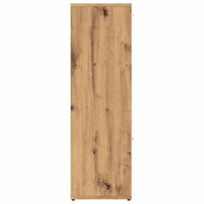 Boekenrek 90x28x90 cm bewerkt hout artisanaal eikenkleurig