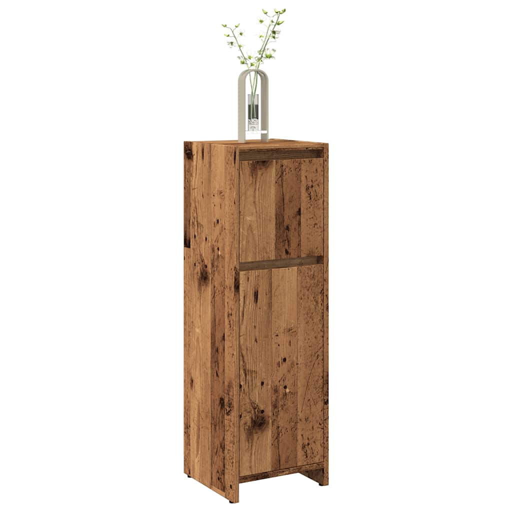 Badkamerkast 30x30x95 cm bewerkt hout oud houtkleurig