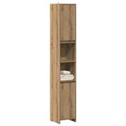 Badkamerkast 30x30x183,5 cm bewerkt hout eikenkleur