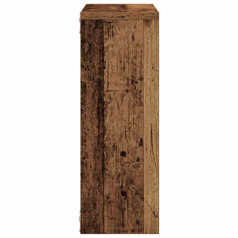 Wandschap 45x16x45 cm bewerkt hout oud houtkleurig