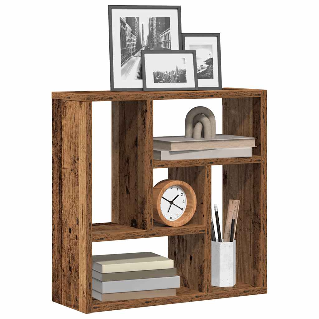 Wandschap 45x16x45 cm bewerkt hout oud houtkleurig
