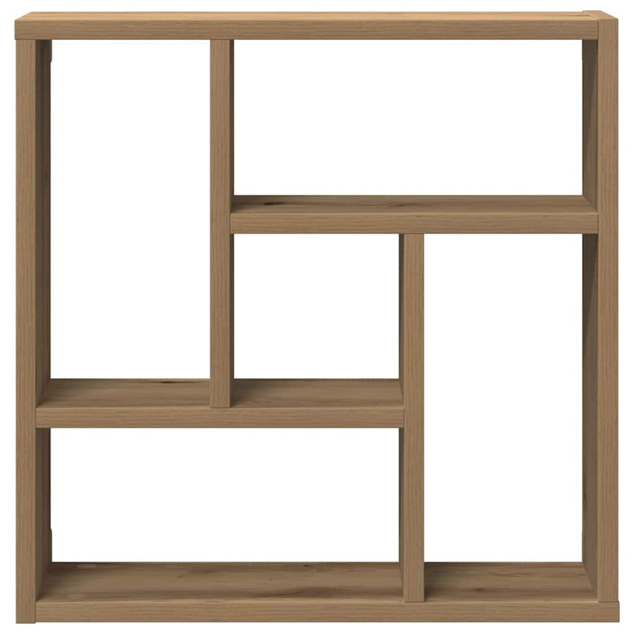 Wandschap 45x16x45 cm bewerkt hout artisanaal eikenkleurig