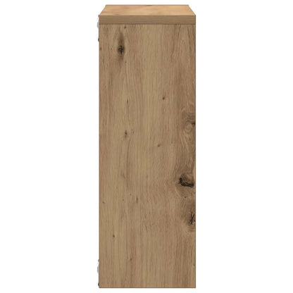 Wandschap 45x16x45 cm bewerkt hout artisanaal eikenkleurig