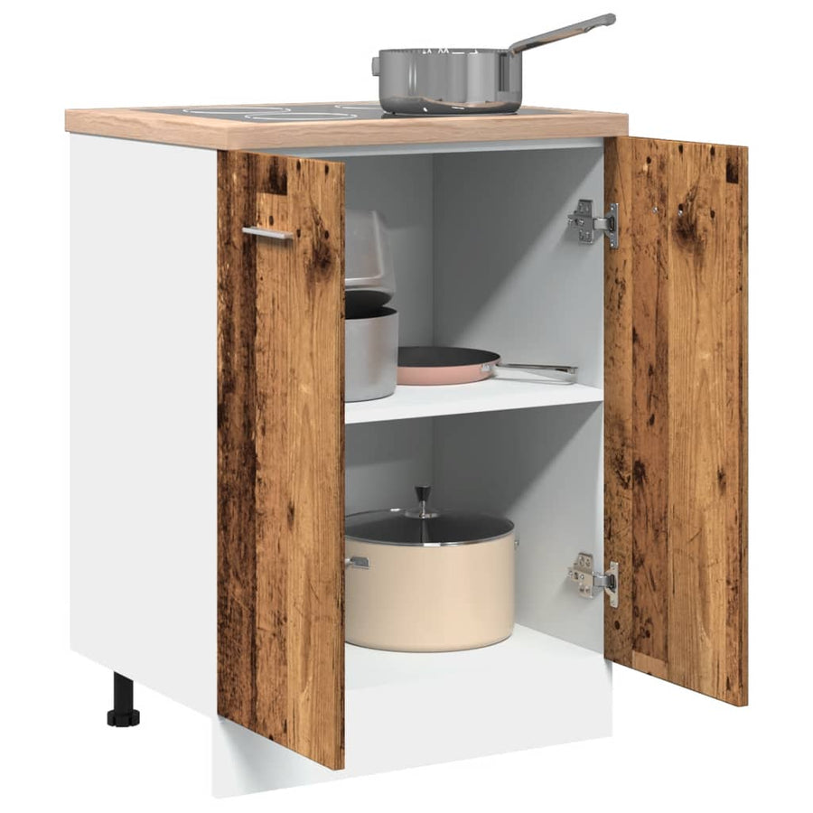 Onderkast 60x46x81,5 cm bewerkt hout oud houtkleurig
