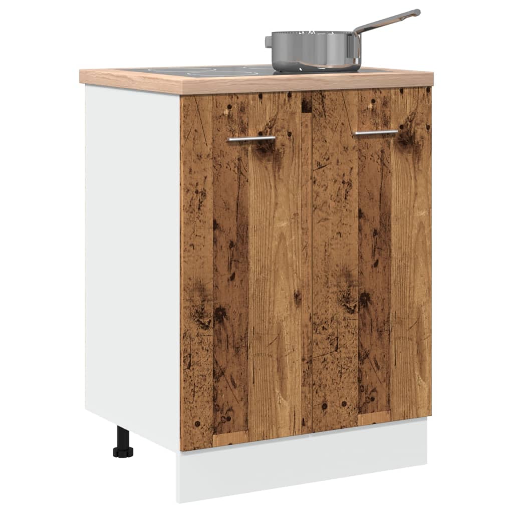 Onderkast 60x46x81,5 cm bewerkt hout oud houtkleurig