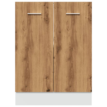 Onderkast 60x46x81,5 cm bewerkt hout artisanaal eikenkleur