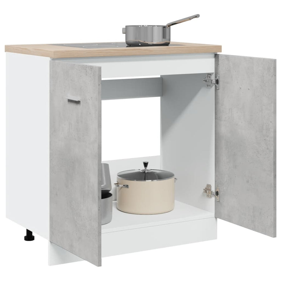 Wastafelonderkast 80x46x81,5 cm bewerkt hout betongrijs