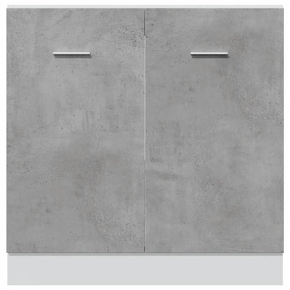 Wastafelonderkast 80x46x81,5 cm bewerkt hout betongrijs