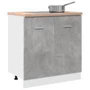 Wastafelonderkast Lyon 80x46x81,5 cm betongrijs bewerkt hout