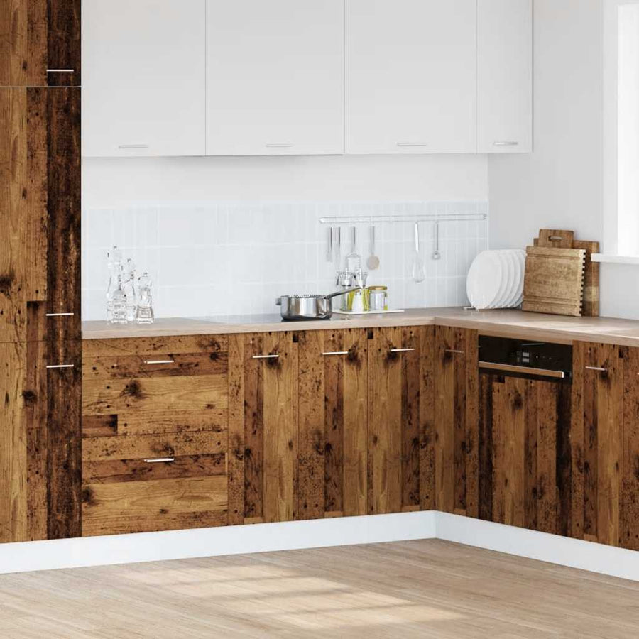 Wastafelonderkast 80x46x81,5 cm bewerkt hout oud houtkleurig