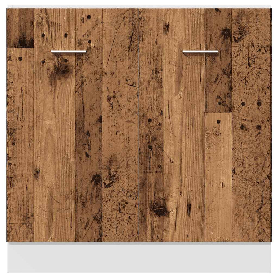 Wastafelonderkast 80x46x81,5 cm bewerkt hout oud houtkleurig