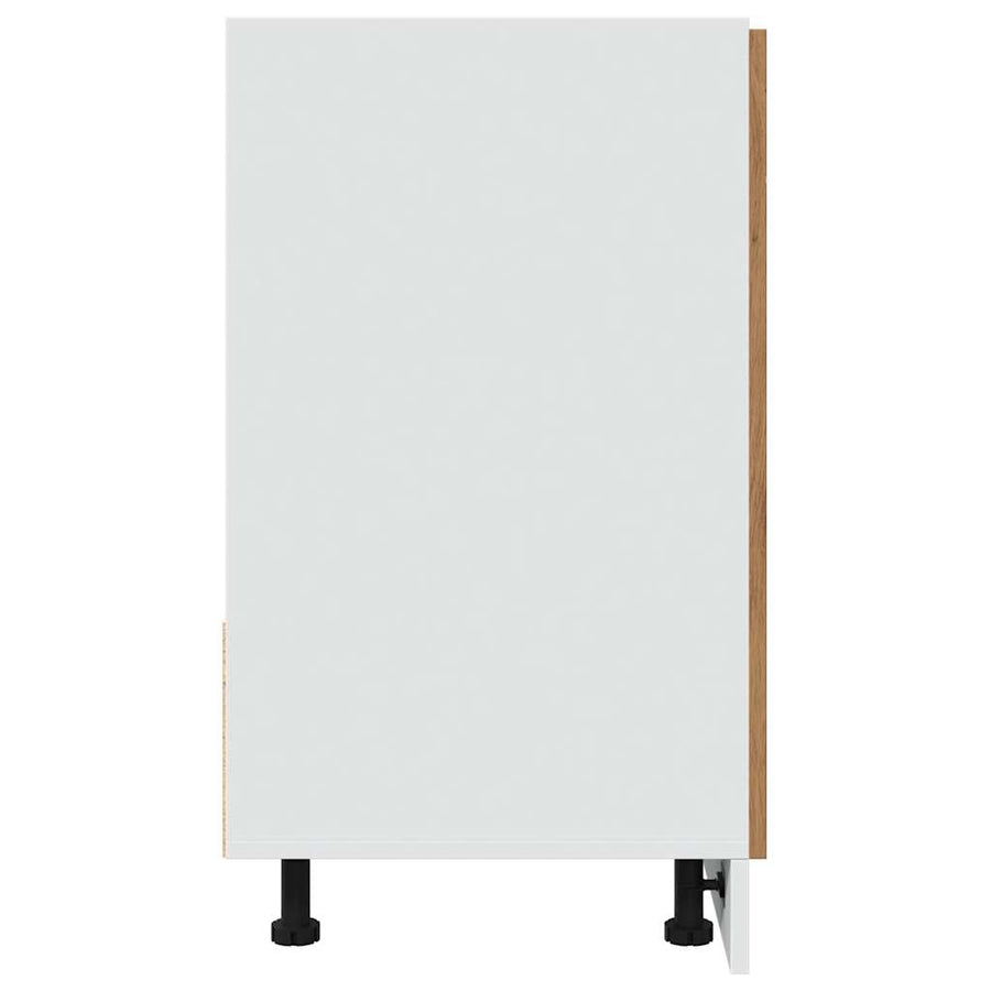 Gootsteenkast 80x46x81,5 cm bewerkt hout artisanaal eikenkleur