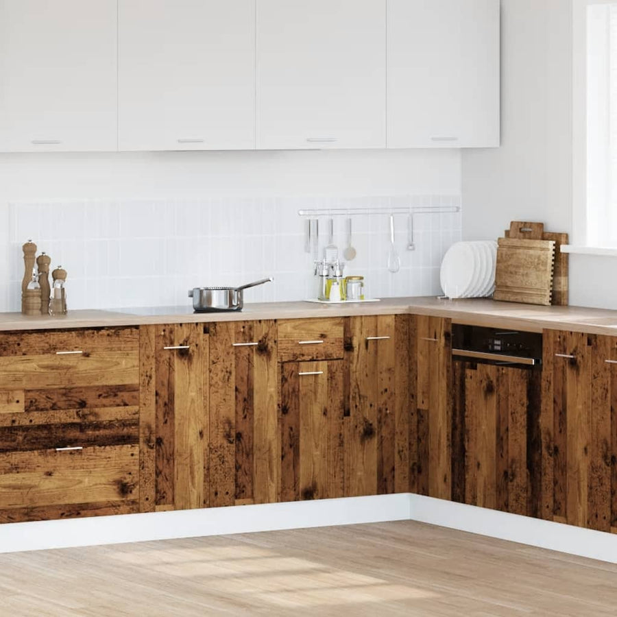 Onderkast met lade 30x46x81,5 cm bewerkt hout oud houtkleurig