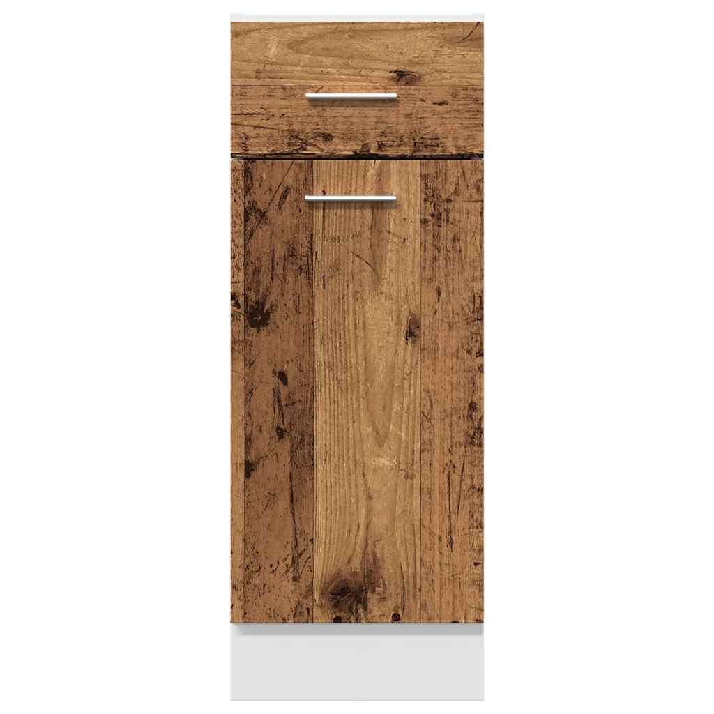 Onderkast met lade 30x46x81,5 cm bewerkt hout oud houtkleurig