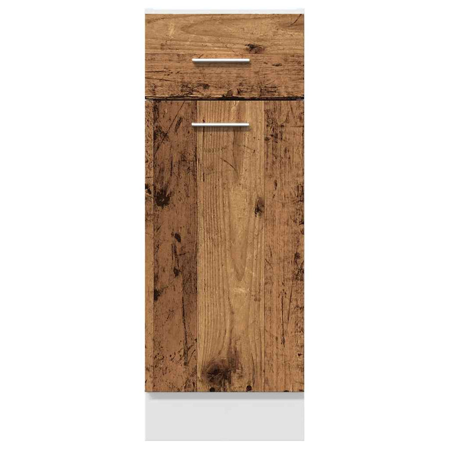 Onderkast met lade 30x46x81,5 cm bewerkt hout oud houtkleurig
