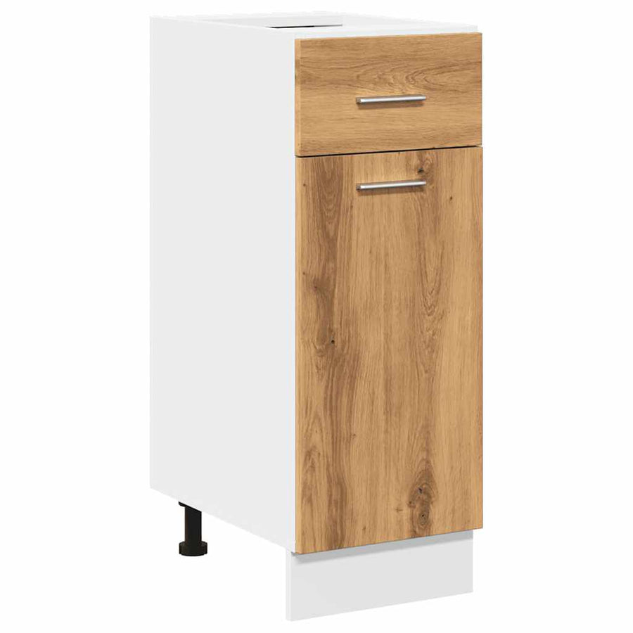 Onderkast met lade 30x46x81,5 cm bewerkt hout artisanaal eiken