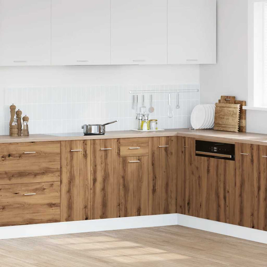 Onderkast met lade 30x46x81,5 cm bewerkt hout artisanaal eiken