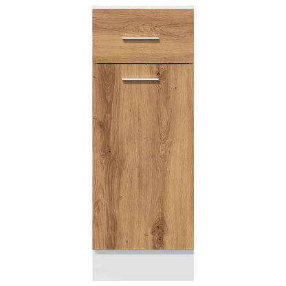 Onderkast met lade 30x46x81,5 cm bewerkt hout artisanaal eiken