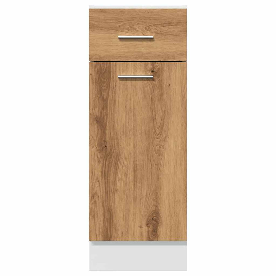 Onderkast met lade 30x46x81,5 cm bewerkt hout artisanaal eiken