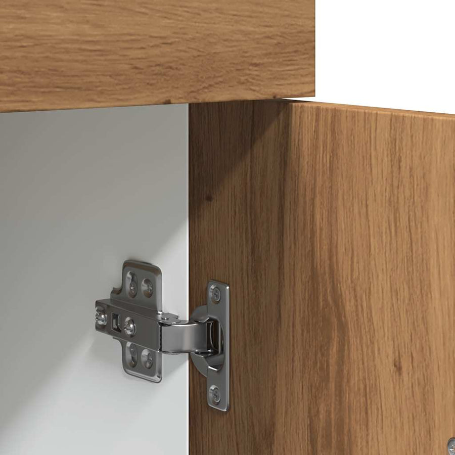Onderkast met lade 30x46x81,5 cm bewerkt hout artisanaal eiken