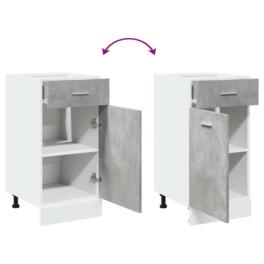 Onderkast met lade 40x46x81,5 cm bewerkt hout betongrijs