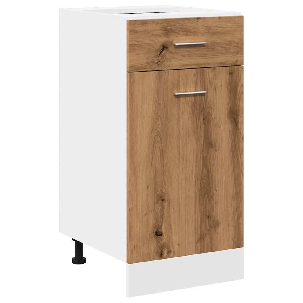 Onderkast met lade 40x46x81,5 cm bewerkt hout artisanaal eiken