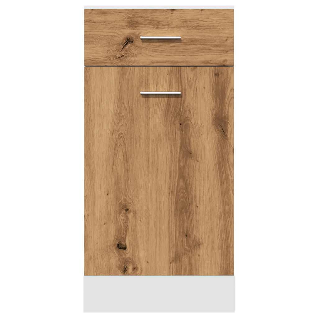 Onderkast met lade 40x46x81,5 cm bewerkt hout artisanaal eiken