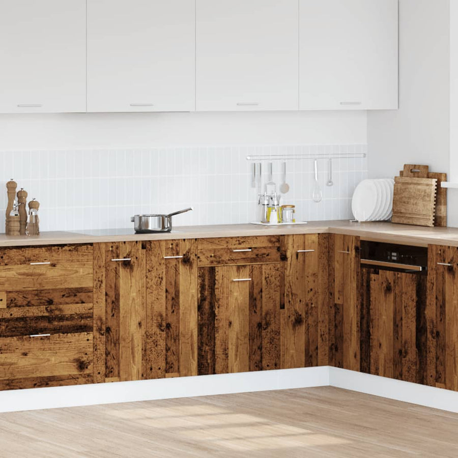 Onderkast met lade 50x46x81,5 cm bewerkt hout oud houtkleurig