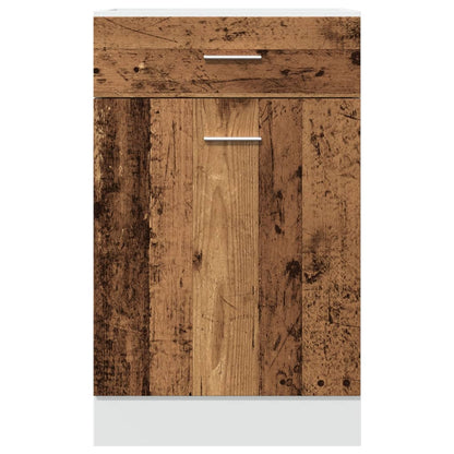 Onderkast met lade 50x46x81,5 cm bewerkt hout oud houtkleurig