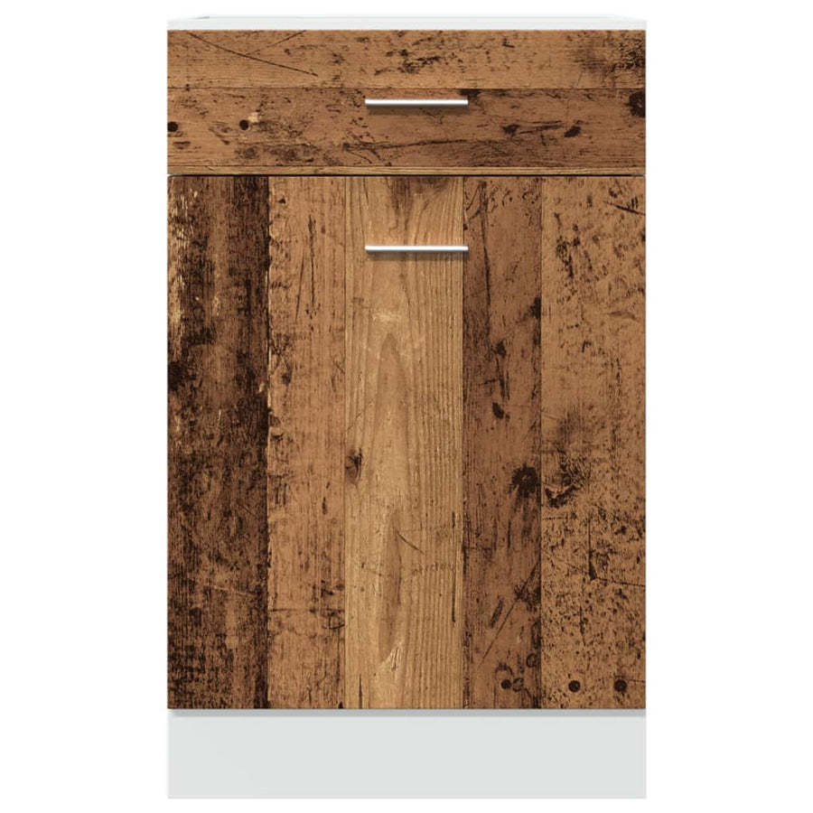 Onderkast met lade 50x46x81,5 cm bewerkt hout oud houtkleurig
