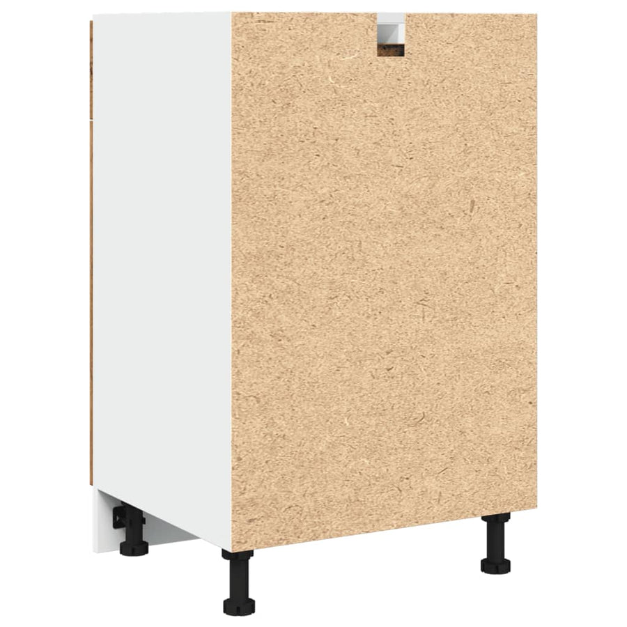 Onderkast met lade 50x46x81,5 cm bewerkt hout oud houtkleurig