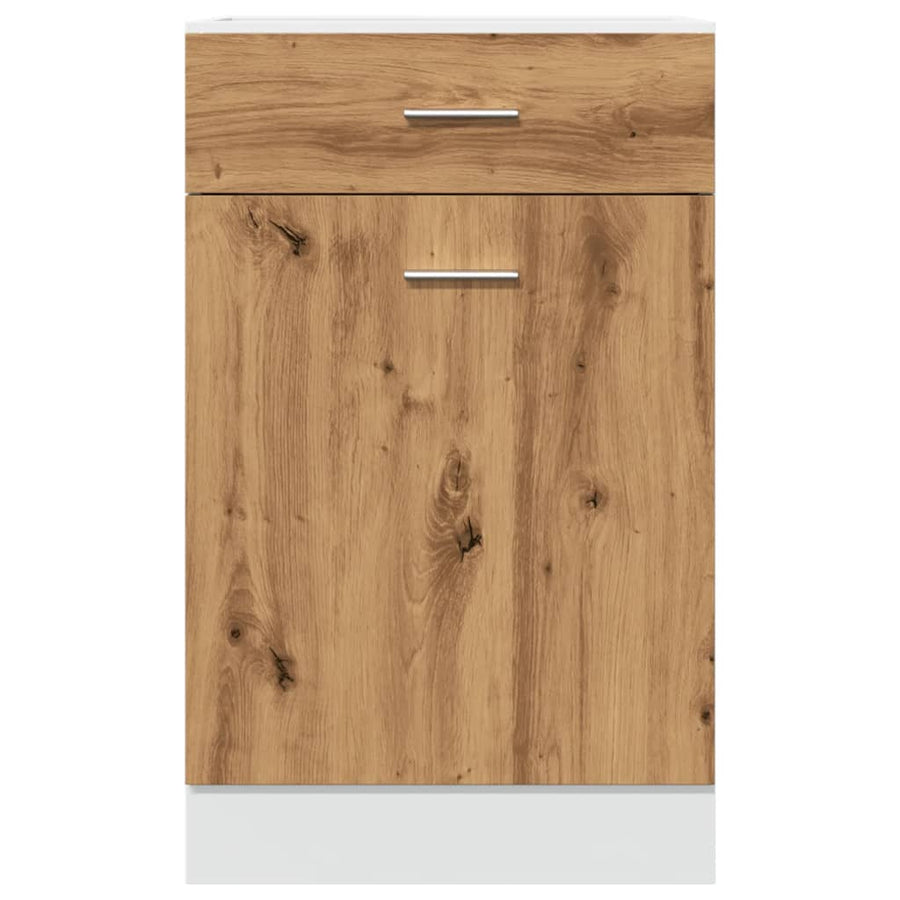 Onderkast met lade 50x46x81,5 cm bewerkt hout artisanaal eiken
