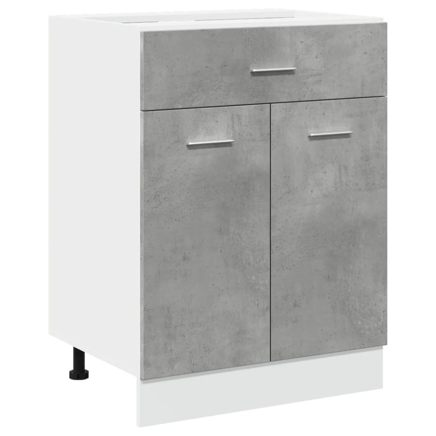Onderkast met lade 60x46x81,5 cm bewerkt hout betongrijs