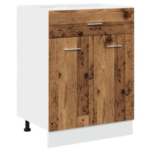 Onderkast met lade 60x46x81,5 cm bewerkt hout oud houtkleurig