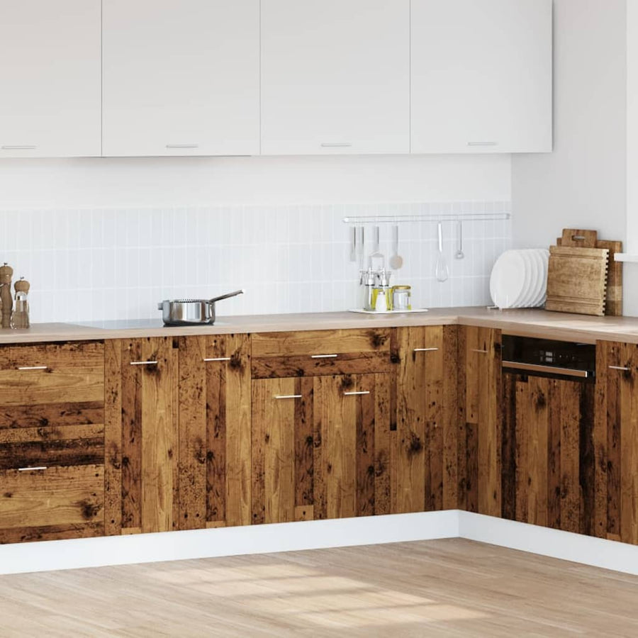 Onderkast met lade 60x46x81,5 cm bewerkt hout oud houtkleurig