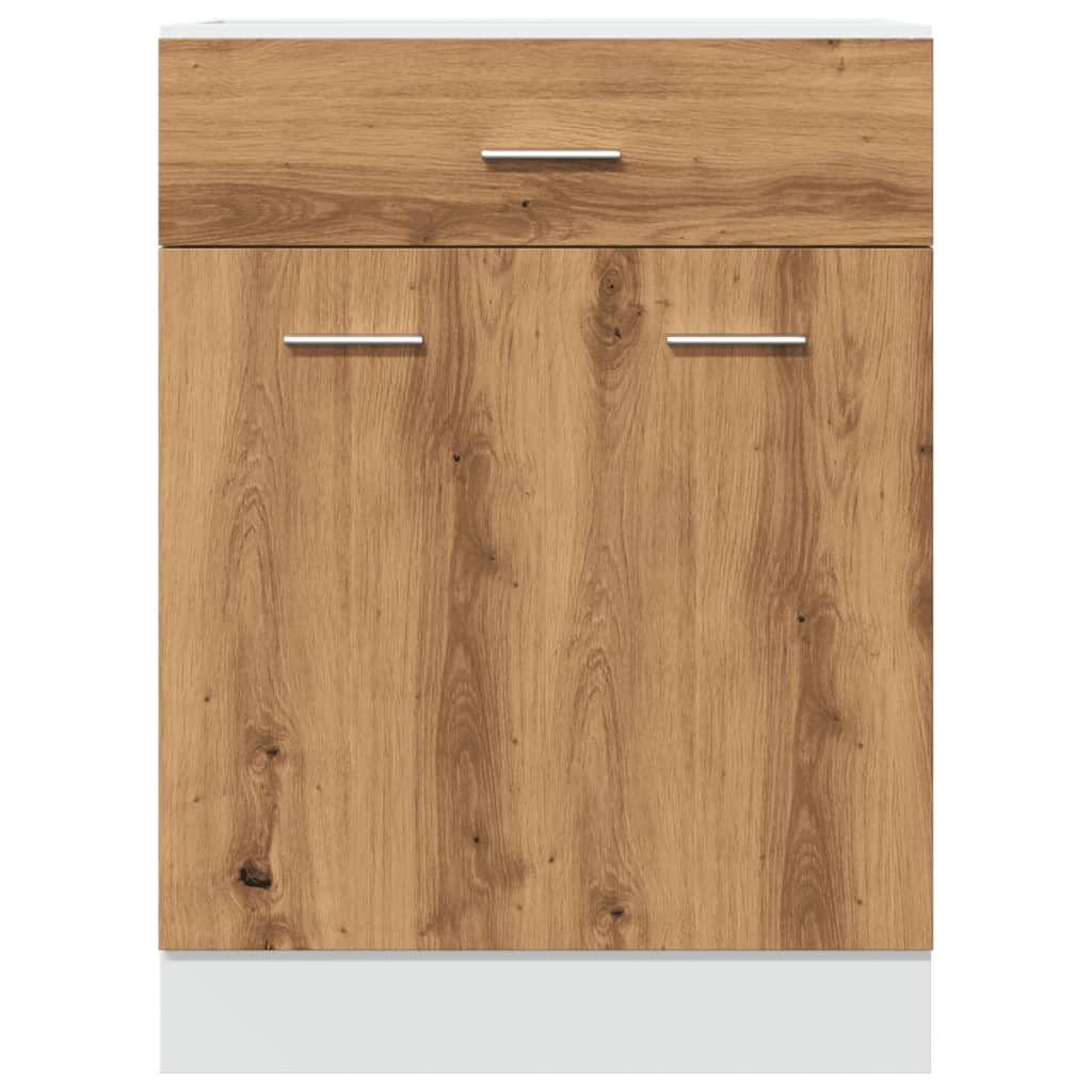 Onderkast met lade 60x46x81,5 cm bewerkt hout artisanaal eiken